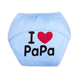 Learning Panties - Nappy - Culotte - Waterproof - Washable - Baby - Newborn - Female - Male - Gift Idea, I Love Papa Blue