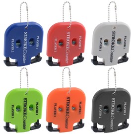 HOMMDECO 6PCS Mini Golf Score Counter One Touch Reset Golf Stroke Counter Portable Golf Stroke Score Count for 2 Persons 0-9 Rotation Number Press Scoring (Multi Color)