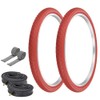 PRO+ Pair of Bicycle TIRE 24" X 1.75" RED/RED SIDEWALL
