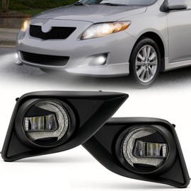 LED Fog Lights Compatible with 2008-2010 Toyota Corolla Bumper Driving Fog Lamps Assemblies with Switch and Wiring Harness