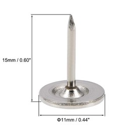 TA-VIGOR 50Pcs Heavy Duty Flat Head Push Pins, Decorative Thumb Tacks for Wall, Furniture Cork Board & Bulletin Board – 11mm x 15mm Upholstery Tacks for Home Office & DIY Use, Silver