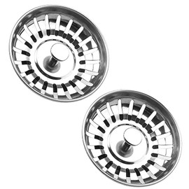 2 x Waterproof Stainless Steel Sink Drainer Plug, Durable Kitchen Sink Plug, Strainer, Anti Corrosion Kitchen Sink Plug, Strainer for Kitchen, Bathroom