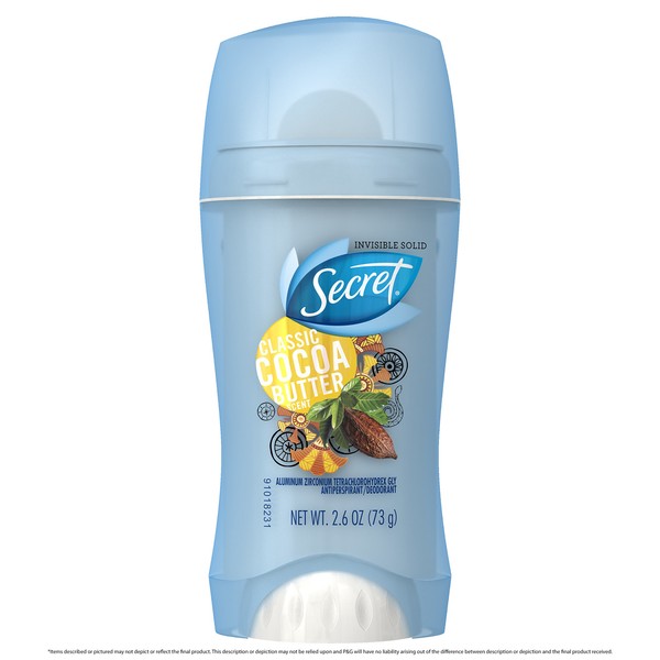 Secret Scent Expressions Anti-Perspirant Deodorant Invisible Solid Classic Coco Butter, Packaging May Vary, 2.6 Ounce