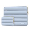 MOSISO Puffy Laptop Sleeve Compatible with MacBook Air/Pro, 13-13.3 inch Notebook, Compatible with MacBook Pro 14 inch M4 M3 M2 M1 2024-2021, Polyester Horizontal Bag with Small Case, Baby Blue
