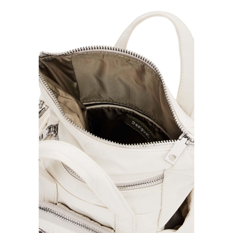 Desigual Women's Accessories Nylon Hand Bag, White, White