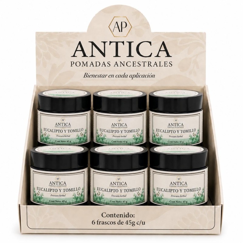 ANTICA Pomada de Eucalipto y Tomillo 45 g c/u, Frescura