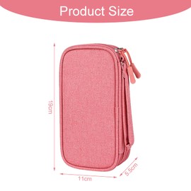 1PCS Electronics Accessories Organiser Bag, Holiday Essentials for Women Men Double-Layer Travel Cable Organisers Bag 19cm*11cm (Pink)