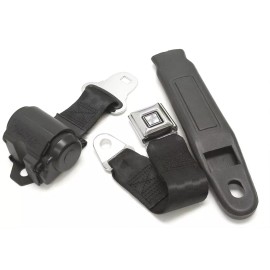 Does Not Apply SUNBURST BLACK LAP 2 POINT RETRACTABLE SEAT BELT & BOLT KIT CLASSIC MUSCLECAR