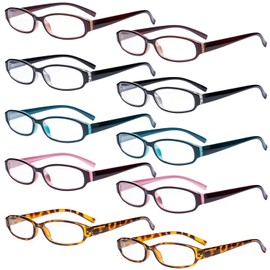 Eyekepper 10 Pack Small Reading Glasses for Women Classic Readers Ladies +3.50