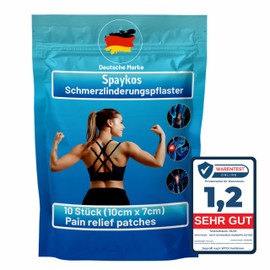 SPAYKOS® Schmerzpflaster, Wärme- und Schmerzlinderungspflaster mit Natürlichen Inhaltstoffen, effektive, 10 Stück langanhaltende Wärme- und Schmerztherapie bei Muskel- und Gelenkschmerzen.
