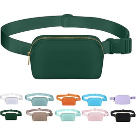 Crossbody Bag for Women with Adjustable Strap，Belt Bag for Woman Fanny Pack Dupes, Waterproof Cross Body Bag for Workout Hiking Running Travel(Blackish Green)