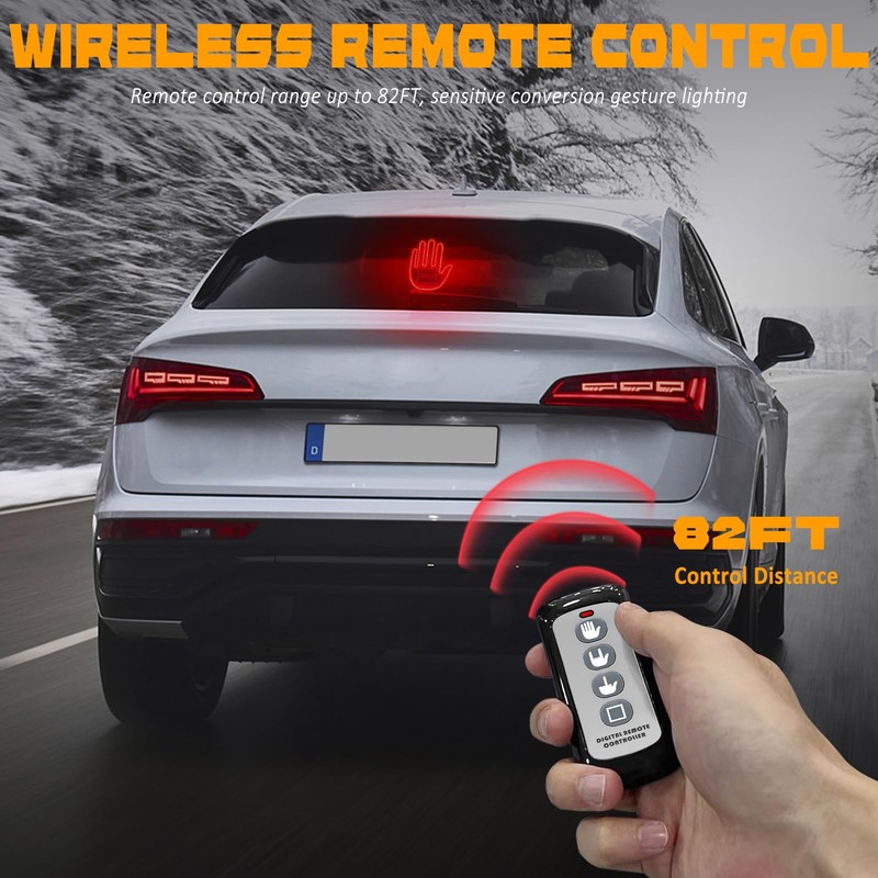 DIBMS Hand Gesture Light with Remote, Red LED Finger Funny