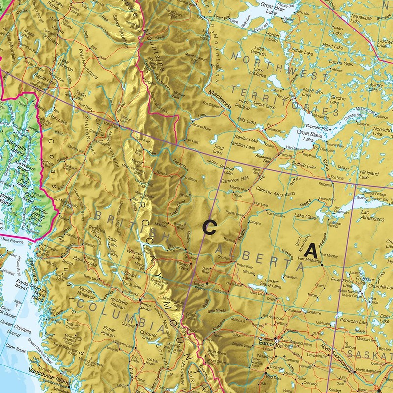 Maps International Large Political North America Wall Map - Laminated