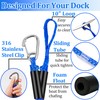 Boat Docking Lines with Clip- 2ft Shock Absorbing Boating Mooring