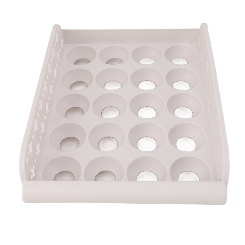 4PCS Egg Container for Refrigerator PP Stackable Shockproof Egg Drawer