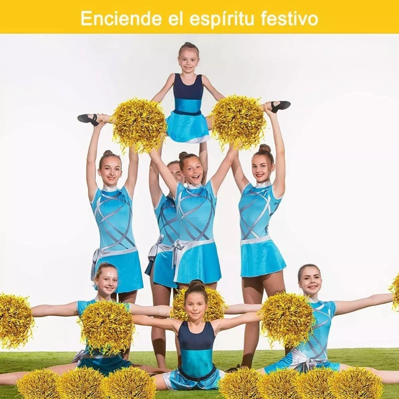 Pom Pon 12 Pares De Pompones Mechudos Fiesta Batucada Pom