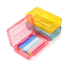 Mr. Pen- Pencil Box, 3 Pack, Assorted Colors, Plastic Pencil Box Case, Pencil Case, Crayon Box, Pencil Case for Kids, Clear Pencil Case, Plastic Pencil Case, Hard Pencil Case, School Supply Box
