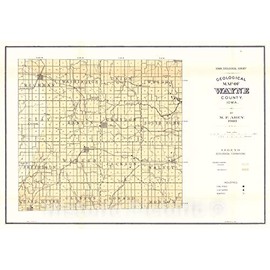 Historic Pictoric Map : Geology of Wayne County [Iowa], 1910 Cartography Wall Art : 36in x 24in