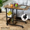 Hadulcet Adjustable C Table with Charging Station, Tiltable Desk C