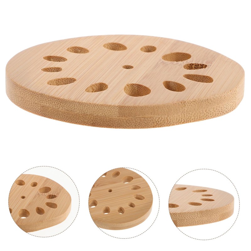 ABOOFAN Bamboo Lotus Root Coaster Set Heat Resistant Wooden Drink
