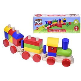 KandyToys Baby Toys Wooden Blocks Train Set | Nursery Educational Toy Playset | Wooden Toys