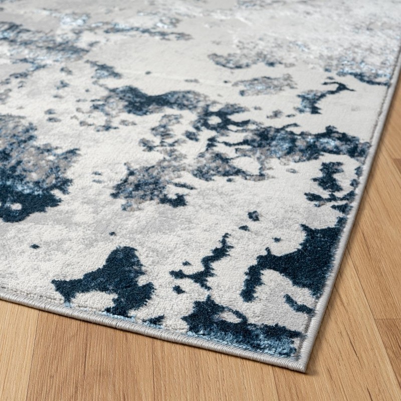 LUXE WEAVERS Modern Abstract High Low Texture Area Rug,Blue,6'X9'