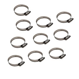 27-51 MM Worm Gear Hose Clamp, 304 Stainless Steel (1-1/2" to 2"), Heavy Duty, Durable Hose Fastener for Pneumatic and Exhaust Hoses, Consistent Clamping Pressure (10 Pack)
