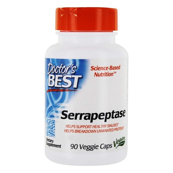 Doctor's Best Serrapeptase - 40000 Units - 90 Vegetarian Capsules