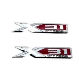 GMC 2pic 2019 - 2025 GMC Sierra 1500  X 31 OFF ROAD Bed Emblem 84682662 Chrome Red