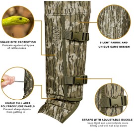 QOGIR Snake Guard Protection Chaps, Snake Bite Protection for Ankle to Thigh Snake Chaps, Waterproof Snake Gaiters