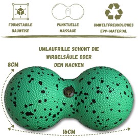 M.S.Lemberg® Duoball - Fascia Ball Massage Ball for Self-Massage - Ideal Massage for Back, Neck, Shoulder, Spine & Legs - Twin Peanut Duo Ball Fascia Roller - Double Ball Small 8 cm