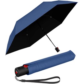 Knirps Ultra U.200 Medium Duomatic Pocket Umbrella - Automatic Open/Close - Storm Resistant - Windproof, Blue with UV and heat protection