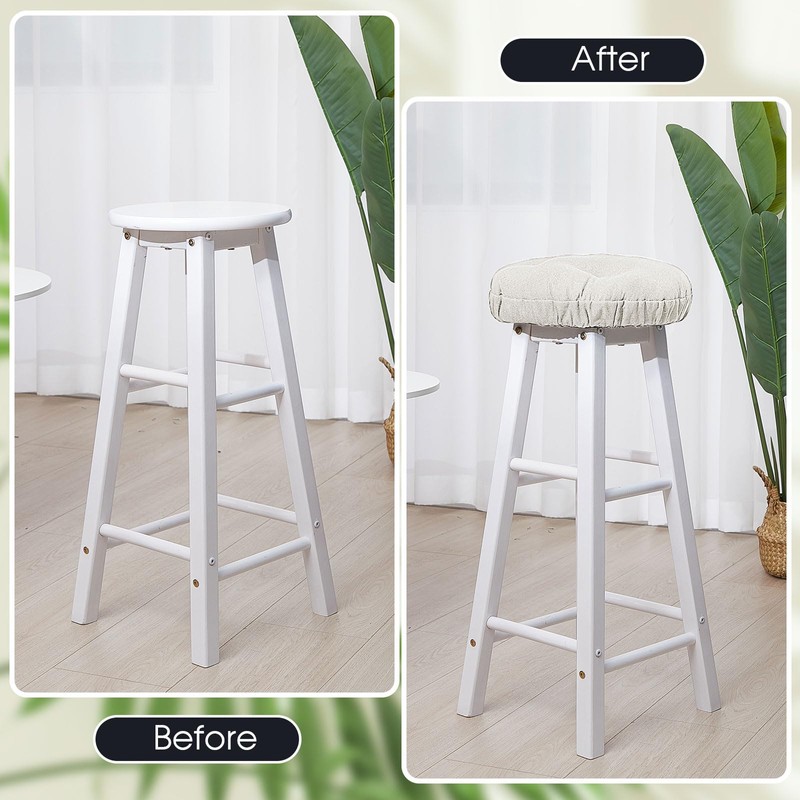 Marsui 4 Pieces Soft Stool Covers Round Bar Stool Cushions