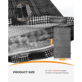 CooCoCo Heating Pad Cover, Cover for 12'' x 24'' Heating Pad, Replacement Cover, Washable Cover for Electric Heat Pad, Cover ONLY, Checkered