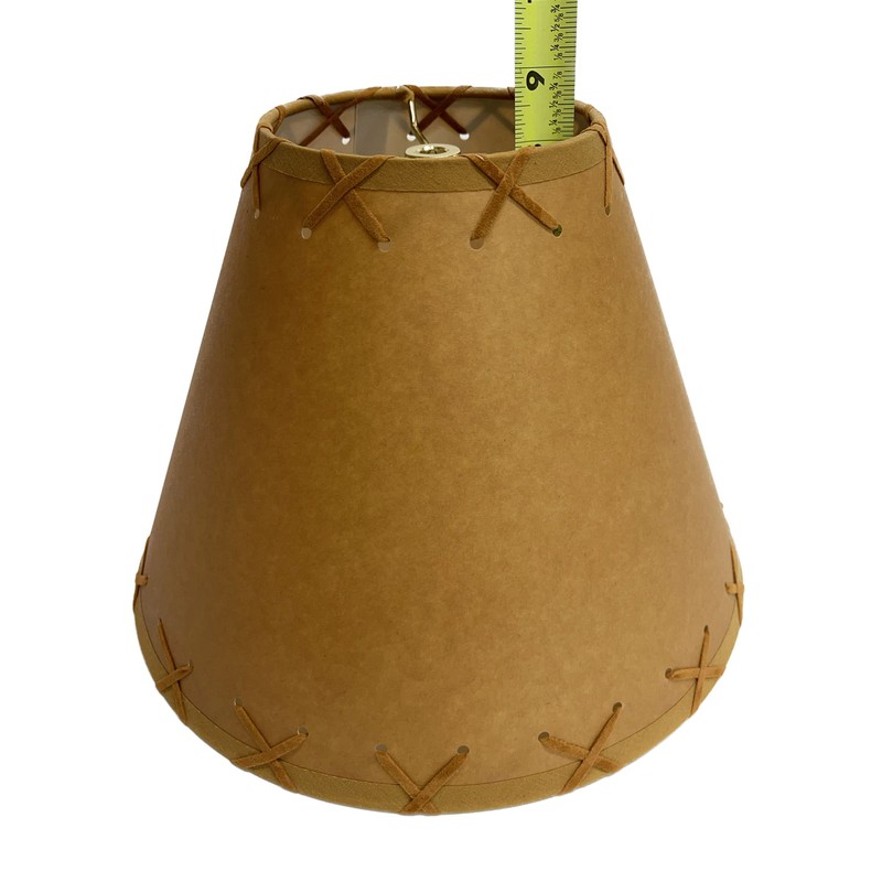 Rustic Oiled Kraft Laced Lamp Shade - 12"