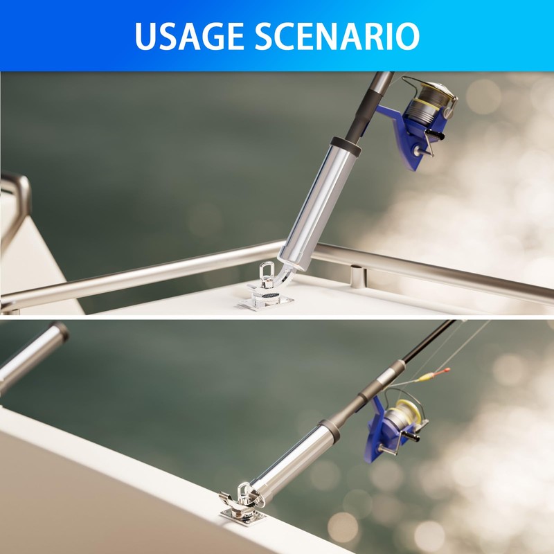 Fishing Rod Holder，2 Pack 360 Degree Adjustable Deck Mount 316