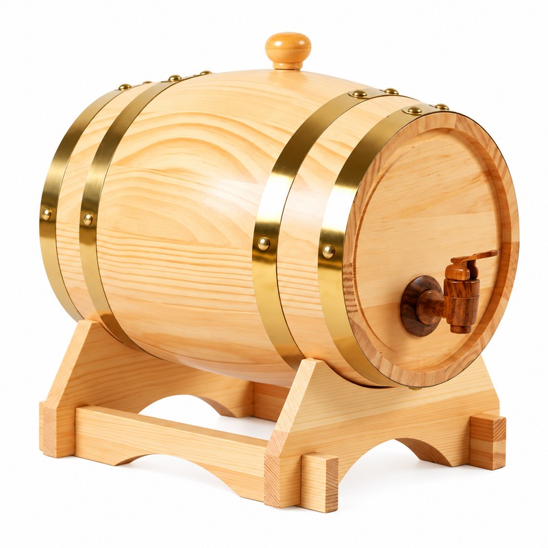 1L Wooden Wine Barrel for Home Bars – Vintage Spigot