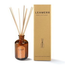LEAMERR Premium Reed Diffuser Set - 8.8 oz (250 ml) Bedroom Bathroom Living Room Home Fragrance Products Sweet Orange&CEDERWOOD Scent 1 Pack