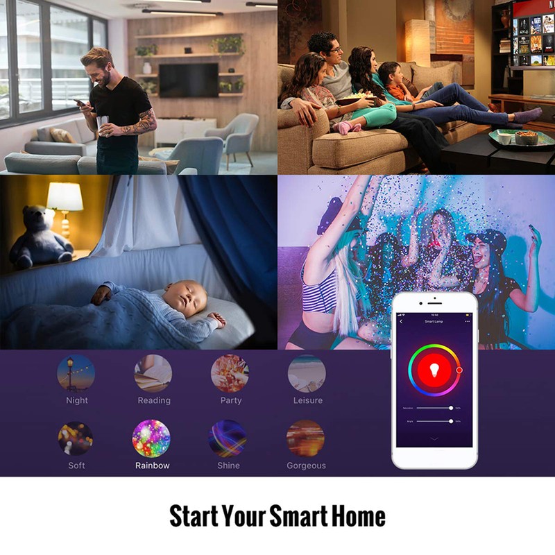 WiFi Smart Bulb RGB+W+C LED Bulb 5W GU10 Dimmable Light
