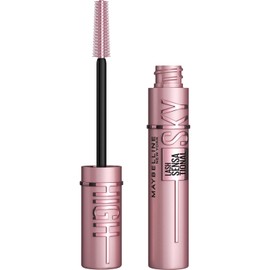 Maybelline Lash Sensational Sky High - Máscara de pestañas lavable, maquillaje, voluminizadora, alargadora, definidora, rizador, fórmula acumulable, negro más negro, 1 unidad