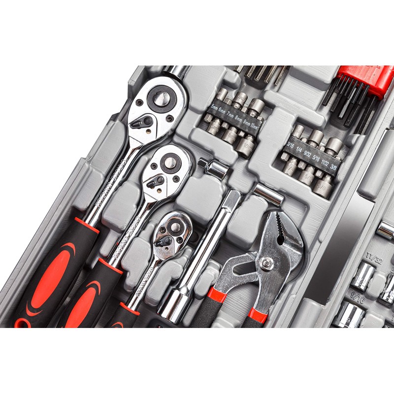 CARTMAN 205 Piece Ratchet Wrench Tool Set 1/4" & 3/8"