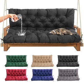 EVJUICION Porch Swing Cushions Waterproof 60 Inch, 2 3-Seater Replacement for Outdoor Furniture with Backrest,Thickened 4" Swing Seat Replacement Cushion for Swing Glider Bench Patio Lawn Backyard