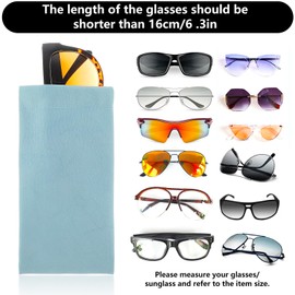 cobee Soft Leather Sunglasses Case, Portable Squeeze Top Glasses Case Travel Sunglasses Bag Glasses Storage Case Makeup Pouch Glasses Case for Men Women 2 Pack (Blue, Pink), Blue and pink