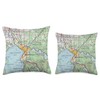 Vintage Bellingham WA Map (1966) Throw Pillow