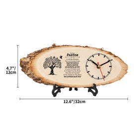 BeauGift Pastor Appreciation Gifts, Pastor Gifts for Men Women Wooden Clock, Religious Christian Thank You Gift for Pastor Anniversary Christmas Birthday Retirement Church Home Decor