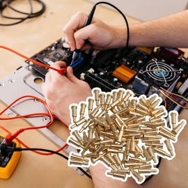 Yibuy Copper Current Pogo Pins Probe Golden 2mm Dia 6mm Height Pack of 100