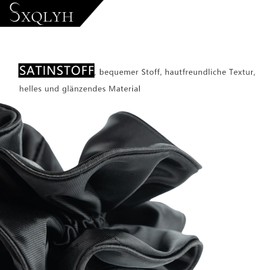 SXQLYH Hair Bobbles Oversized Scrunchies Satin for Women, Braided Scrunchie, Three-Dimensional Styling Hair Band, Soft Elastic, Women's Ponytail Holder, Hair Band for Women, Thick Long Hair (Black)