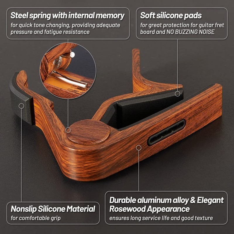 Guitar Capo, with Pick Holder Capo and Pick for Acoustic