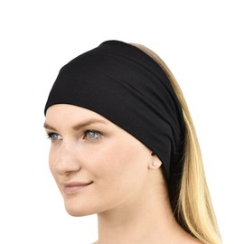 Jasmine Silk Unisex Bamboo Headband Hair Band (Black)