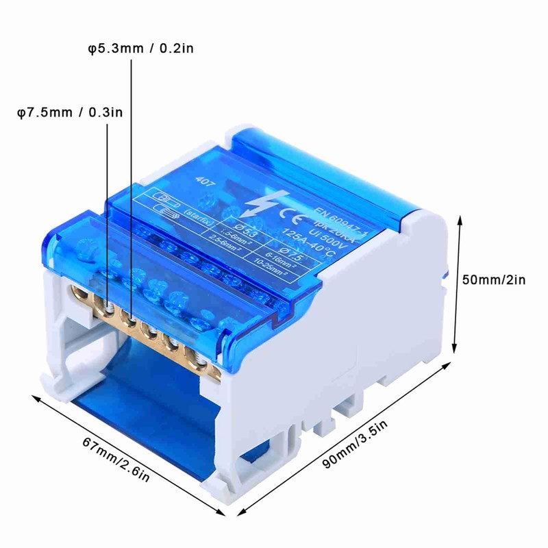 Terminal Distribution Box, Din Rail 4-Level Single Phase Junction Case,